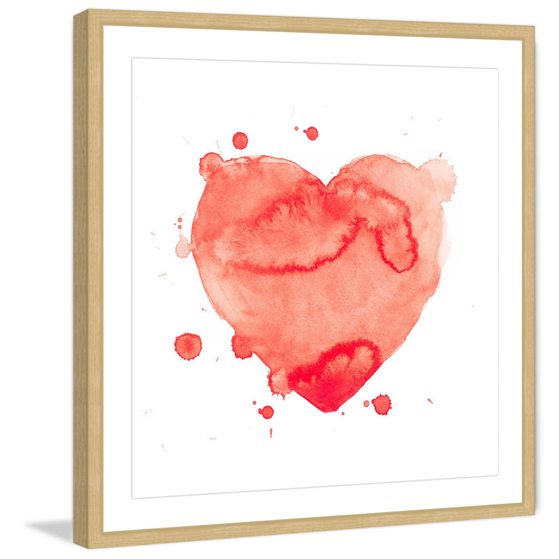 « cardiaque splash »-cadre photo imprimé sur papier, H 32 po x l 32 po x P 1,5 po, Encadré naturel