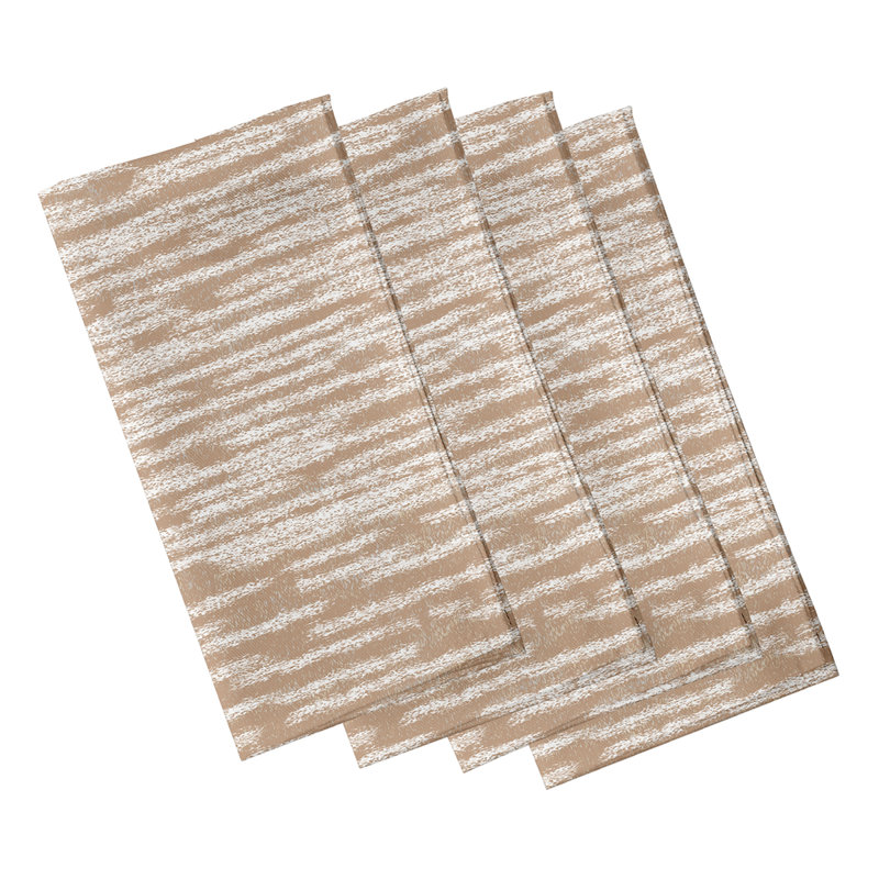 Luzia Polyester Abstract Square Napkin, Taupe