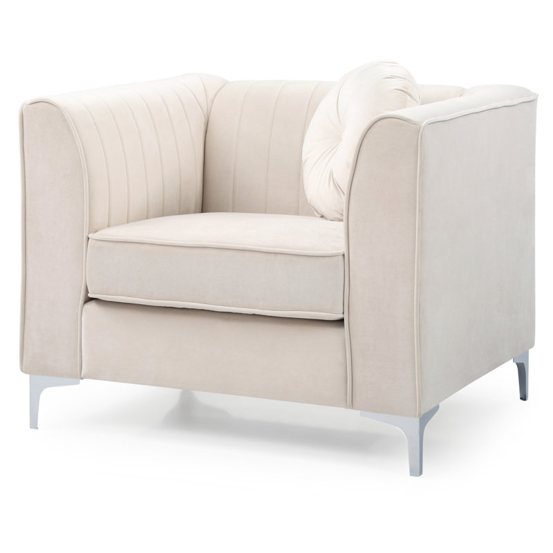 Fauteuil contemporain incliné ivoire