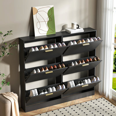 Armoire à chaussures 3 niveaux 18 paires
