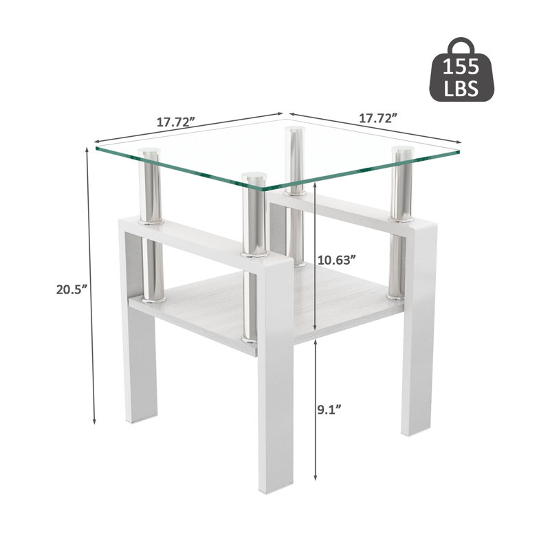 Ensemble de table de salon avec table carrée et table basse rectangulaire