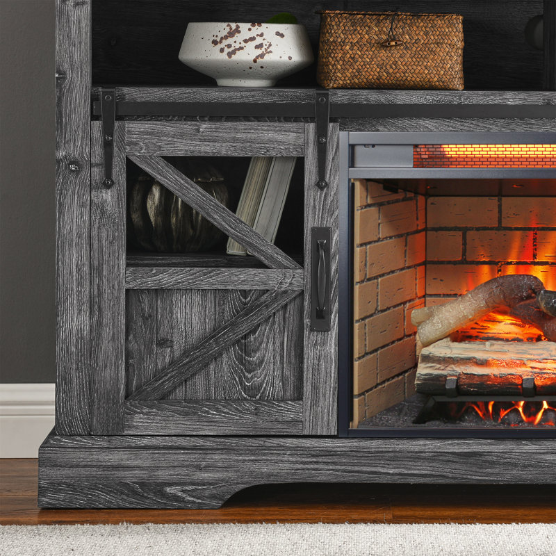 60 Inch Electric Fireplace Entertainment Center With Door Sensor