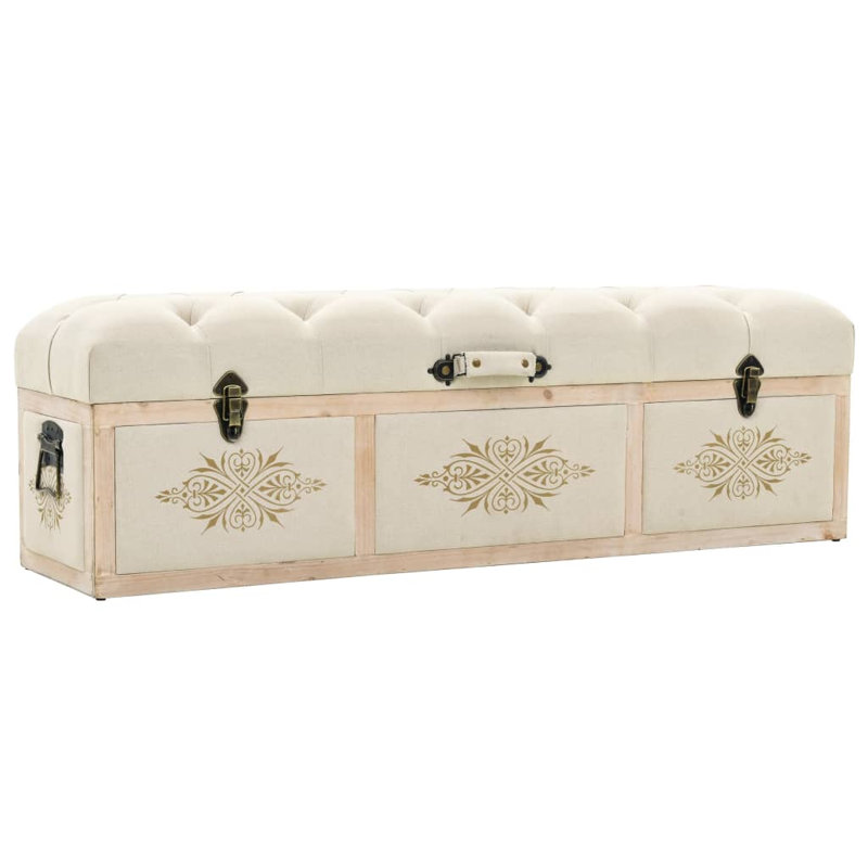 Banc de rangement en sapin massif 43,3 po