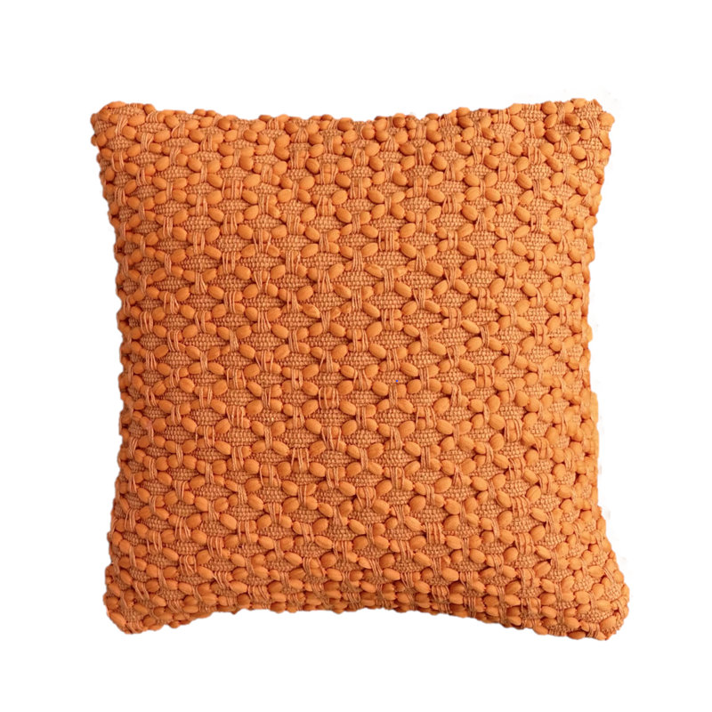 Braided Square Pillow Cover & Insert, Orange