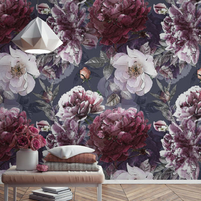 Papier peint amovible floral Kahmiah