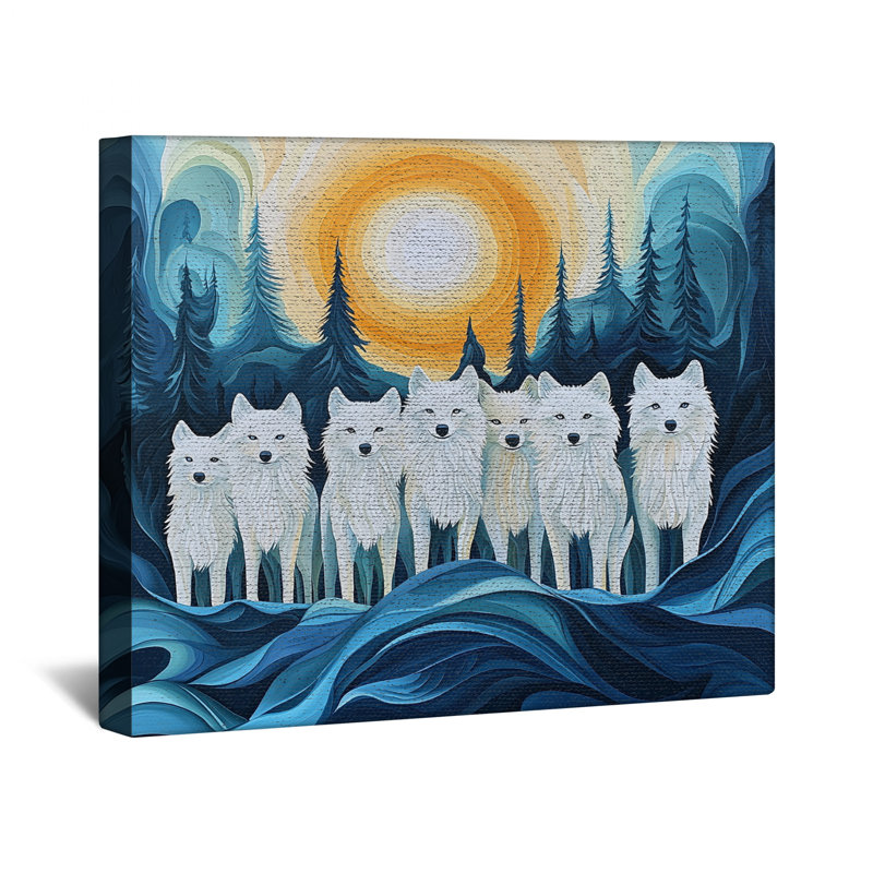 «Wolves Canvas Gallery Wrap» - Décoration murale animal en plusieurs tailles, 12 x 12 pouces