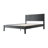 Squaro Mid-Century Modern Solid Wood Bed Frame with Woven Headboard - Queen Size in Ebony Black-271736266-271736268
