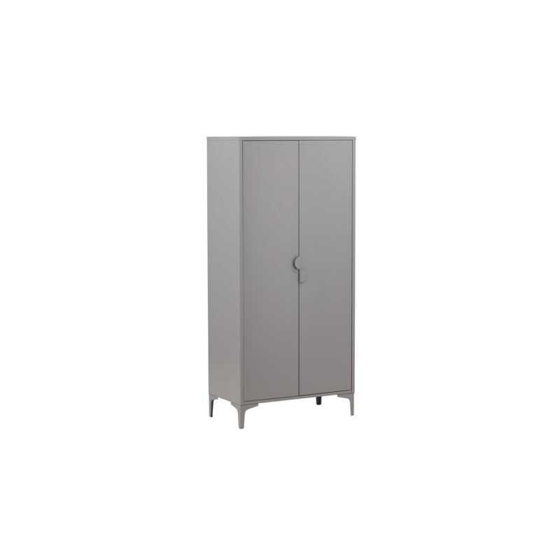 Arnolde 2 Door Steel Wardrobe, Light Grey
