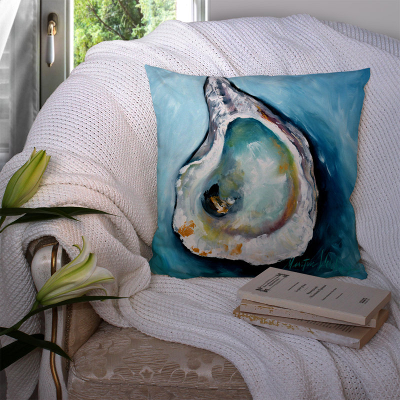 Oysters Oyster Indoor/Outdoor Throw Pillow, 14" H x 14" W x 4" D