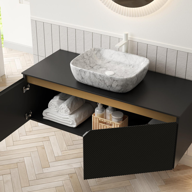 Meuble-lavabo artistique avec symétrie diagonale, 48