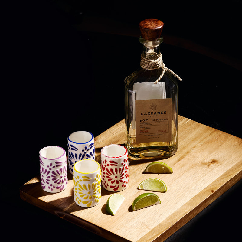 Tiki Blossom Ceramic Shot Glasses 3oz