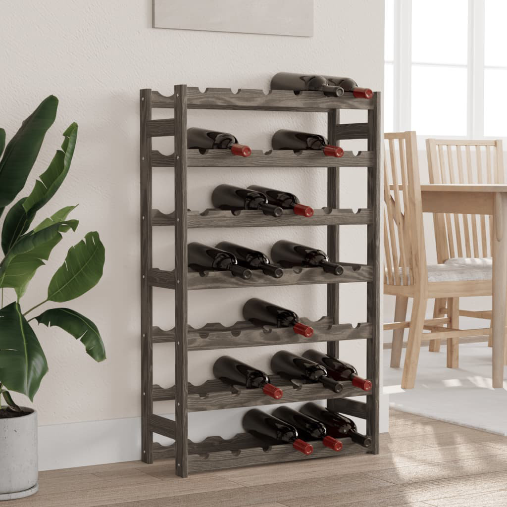 42 Bottle Solid Wood Floor Wine Bottle Rack in