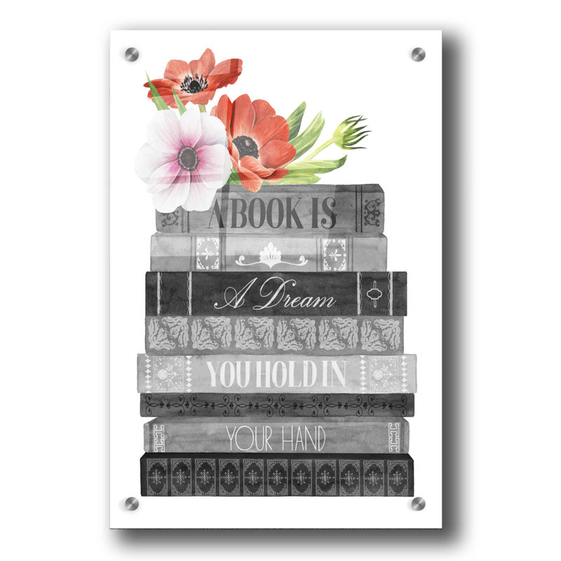 Book Dream I - Peinture sans cadre, H 36 po x l 24 po x P 0,2 po