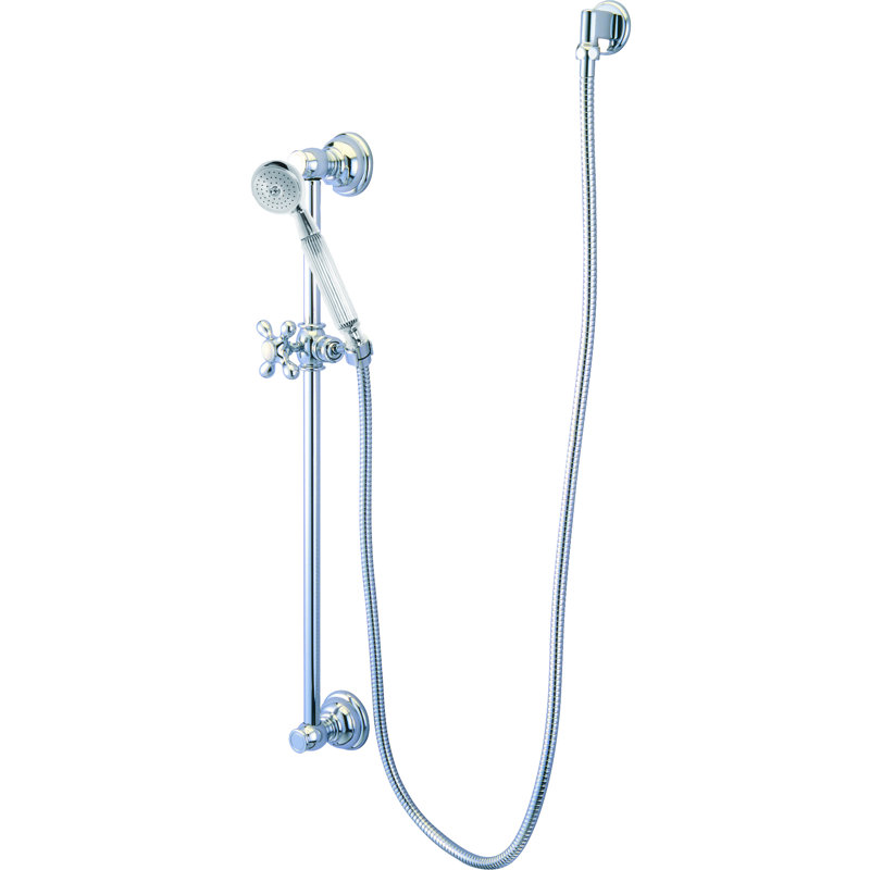 Kingston Brass Made to Match Shower System with Slide/Grab Bar and Hand Shower, Polished Chrome