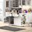 Large Rolling Kitchen Island With Drop Leaf, Power Outlet, Internal Storage Racks, 5 Open Side Racks, 2 Drawers, An Adjustable Shelf-1805793441