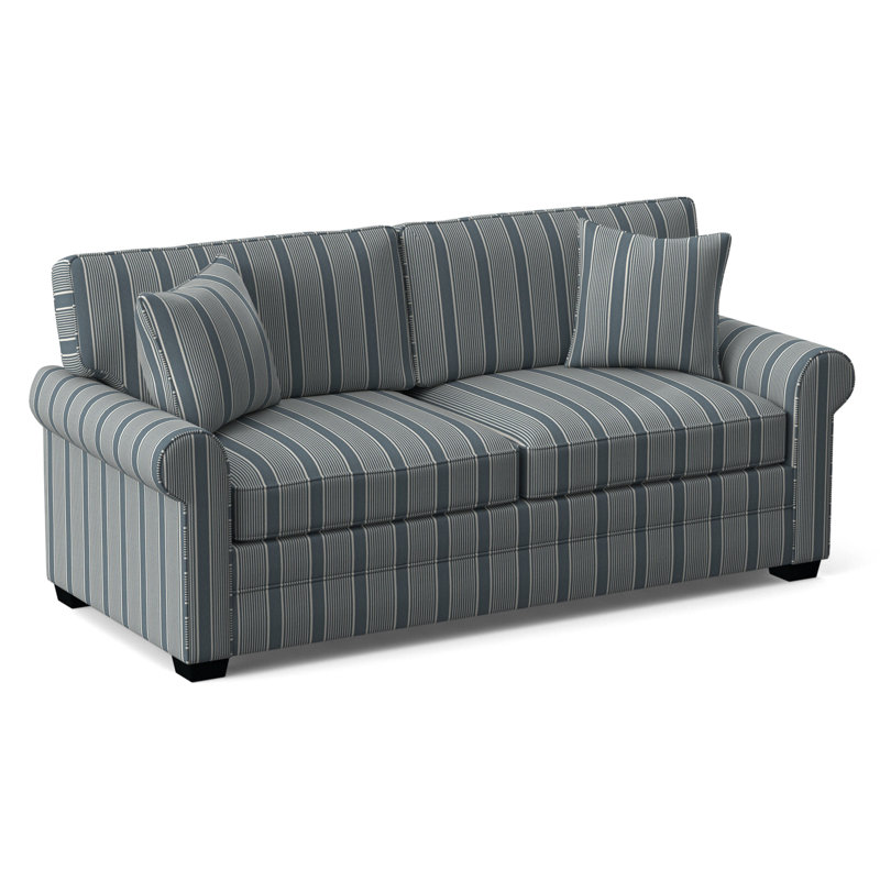 Bedford Sofa, Black Finish, White Performance Fabric; 0851-94