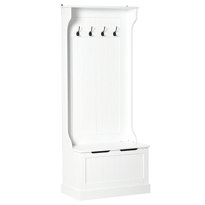 Hall Tree With Coat Rack, Storage And Sitting Bench