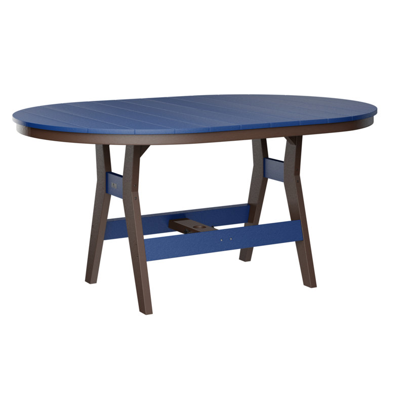 Table de bar berlinoise Berlin, Chocolat / Brun, 38.87" H x 64" W x 44" D, Bleu pacifique