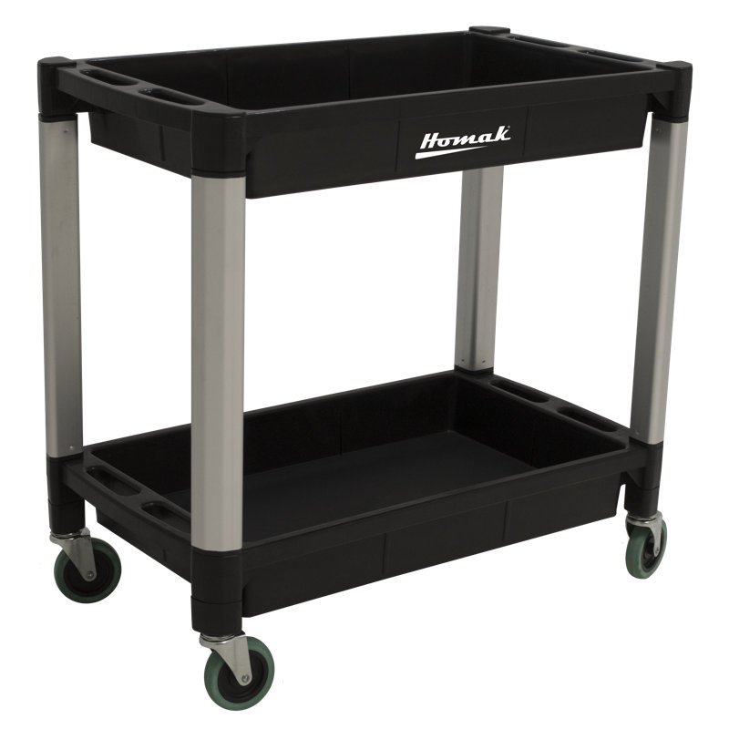 Homak Black High-Density Polyethylene 30'' Utility Cart with Wheels
