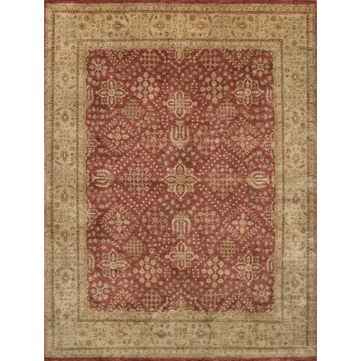 Wool Oriental Area Rug in Brown/Red