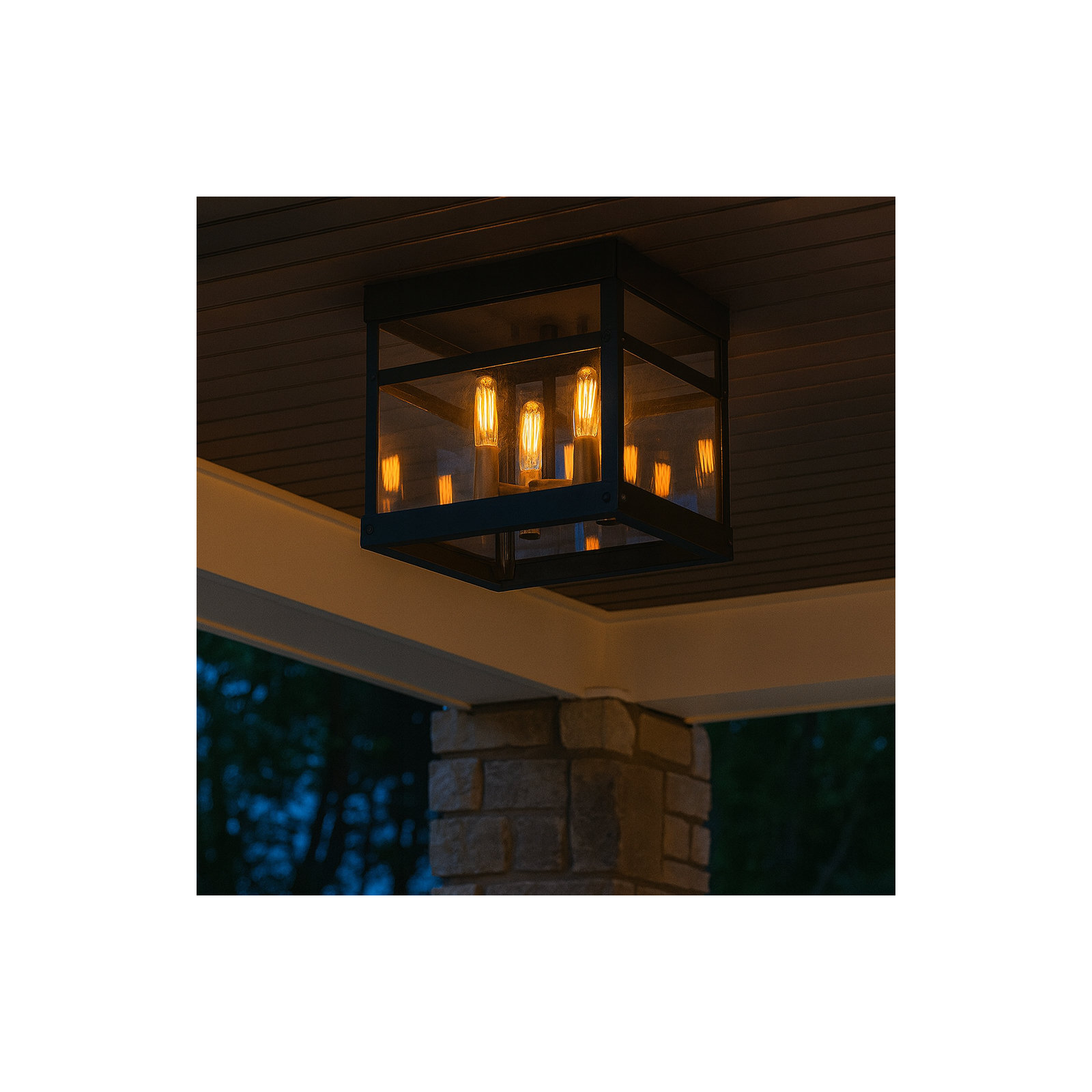 Alcy 4 Light Glass Flush Mount