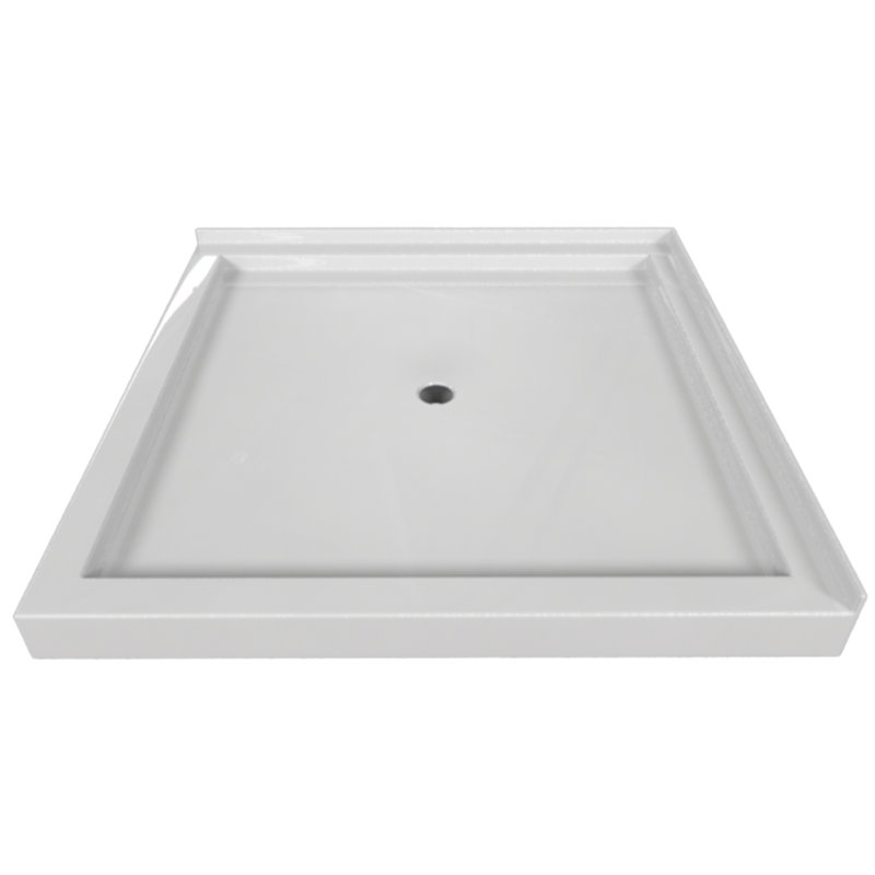 Signature 48 W 48 D Square Base Shape Double Shower Base No Integrated Seat Included, White