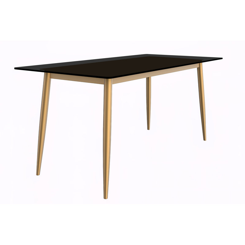 Kyley Metal Base Dining Table, Clear, 29.9"H x 70.86"L x 35.43"W