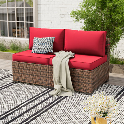 Chaise de patio 25,2 po avec coussins de 4 po Mecayla