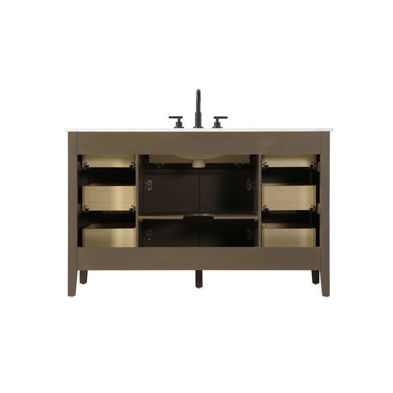 Meuble-lavabo simple 54 po en chêne chocolat, 54", Chêne chocolat