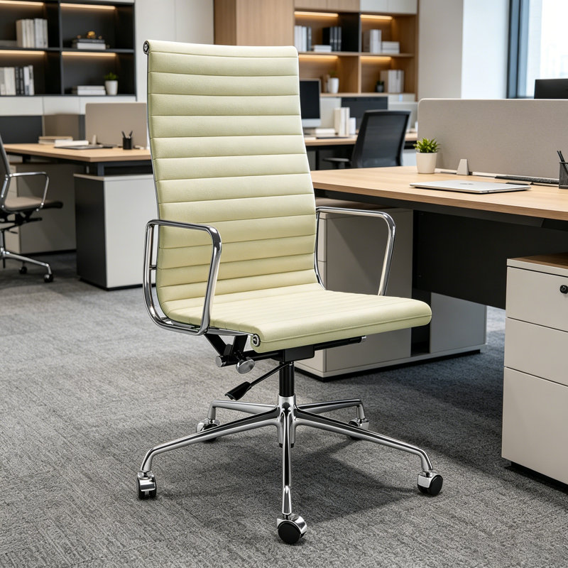 Chaise de bureau avec structure et base en aluminium, chaise de salle de conférence pivotante