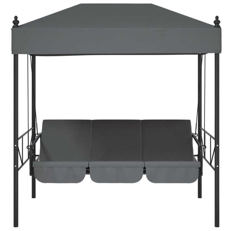 Banc de patio avec auvent en acier Arlmont & Co., Gris