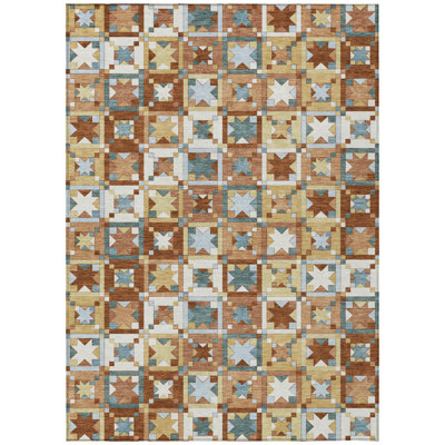Machine Washable Indoor/Outdoor Chantille ACN2553 Patchwork Rug
