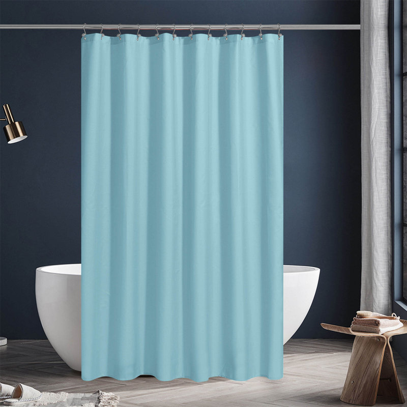 Rideau de douche en tissu hydrofuge, Bleu brouillard, H 72 po x l 72 po