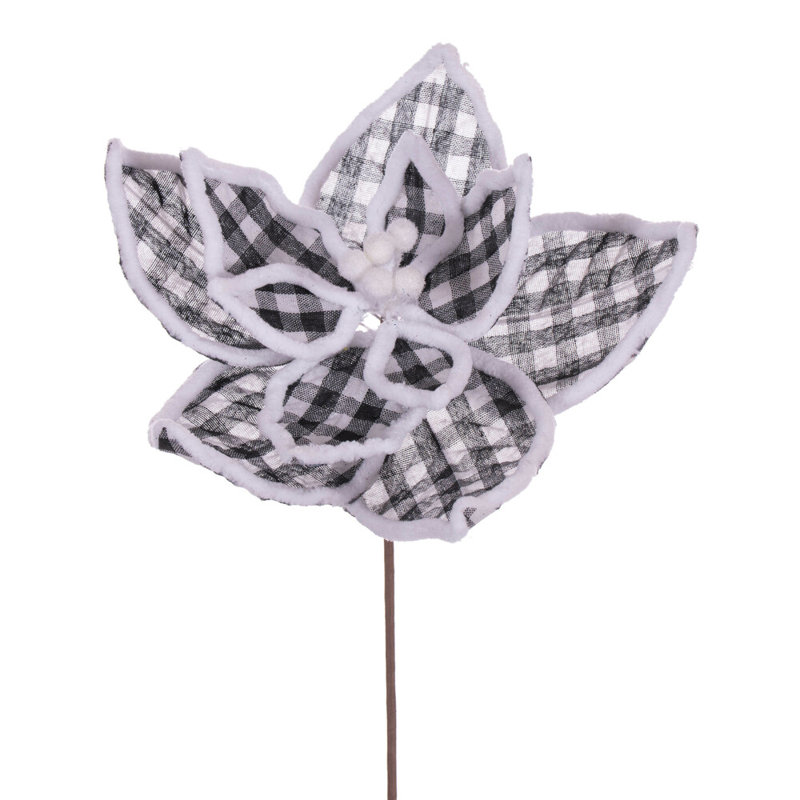 Tige de poinsettia Vickerman, gris