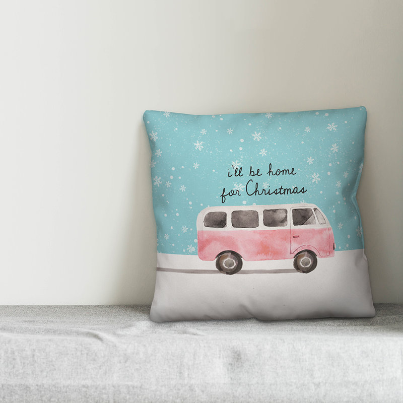  Coussin «I'm Be Home for Christmas», 16 po x 16 po, Housse de coussin seulement - Insert