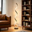 Lampe sur pied à DEL en spirale moderne avec télécommande, température 3 couleurs et luminosité à intensité variable, lumière sur pied à économie d'énergie de 48 W pour le salon, la chambre à coucher et le bureau