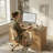 58" Fluted Modern Desk With Storage, Wood Home Office Desk With 1 File Cabinet, 3 Drawers & Charging Station-472303719