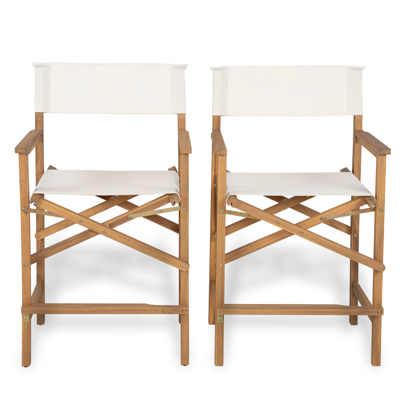Tabourets de comptoir pliants en bois d'acacia de hauteur de siège de 25,75 po Joseph Patio