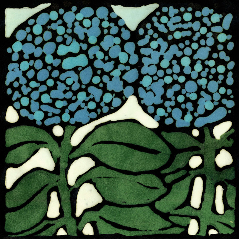 Bleu sarcelle batik botanique V, H 12 po x l 12 po x P 1,25 po