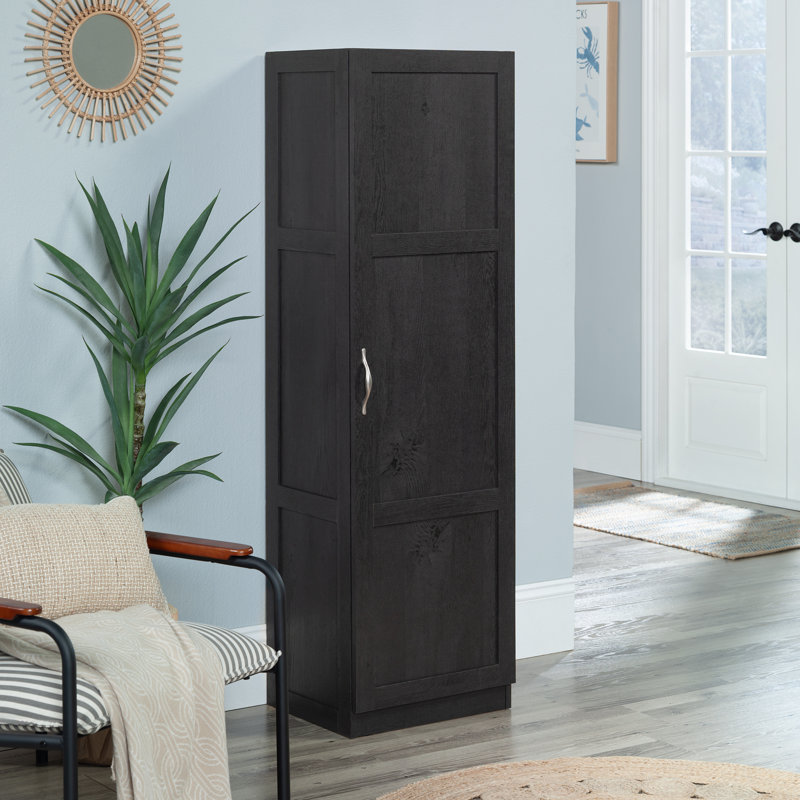 Miscellaneous Storage 4-Shelf Storage Cabinet In Raven Oak, Dark Raven Oak