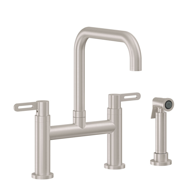Corsano Side Spray Kitchen Faucet, Satin Nickel, With Side Spray, 52 Series Black Stick