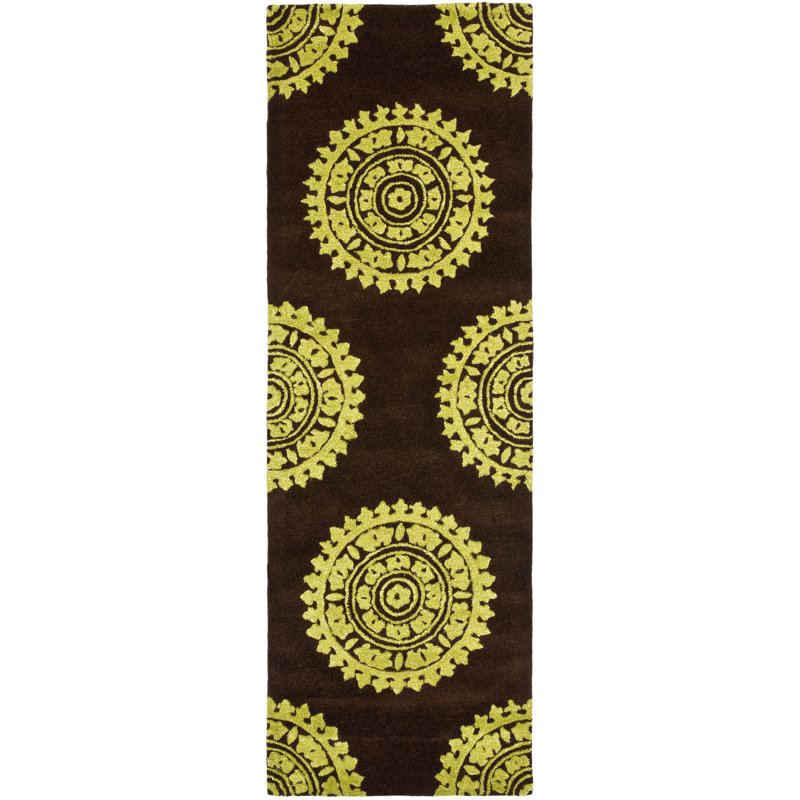 Steve Hand Tufted Wool & Viscose Pile Floral Rug, Runner 2'6" x 8'