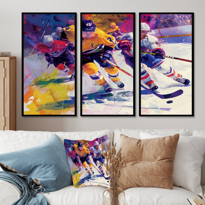 Hockey Players During Playoffs II  Sport Hockey Wall Decor Set
