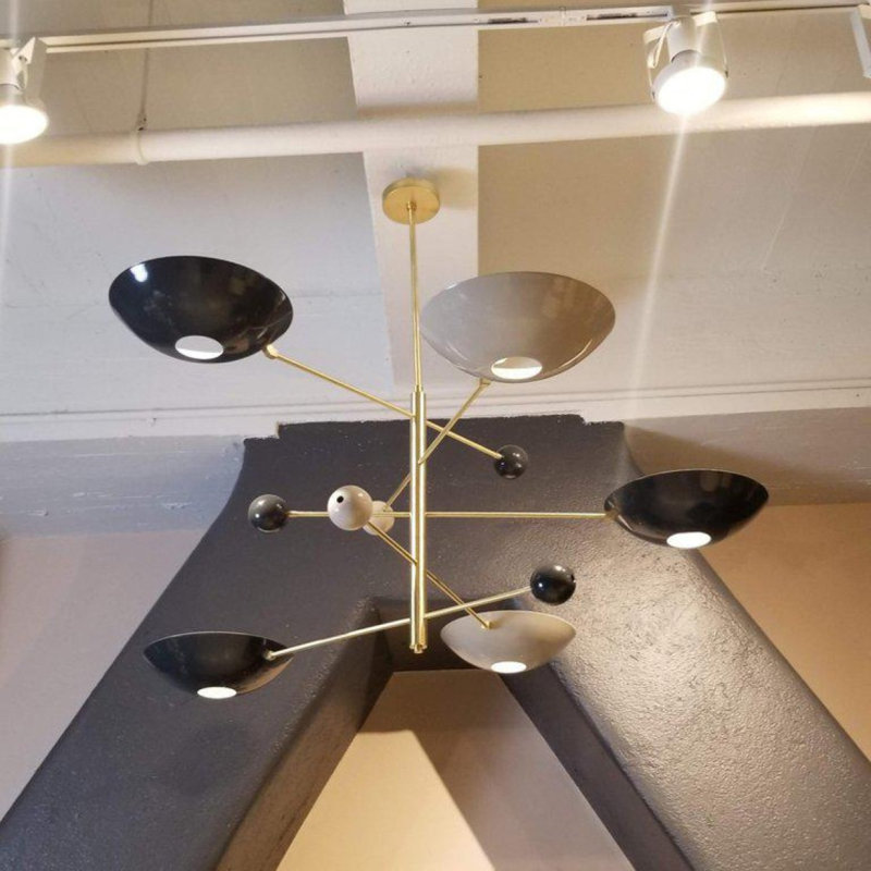 Light Catalonia Bowl Trosclair Modern Linear Chandelier, Antique Bronze, 41" H x 62" W x 62" D