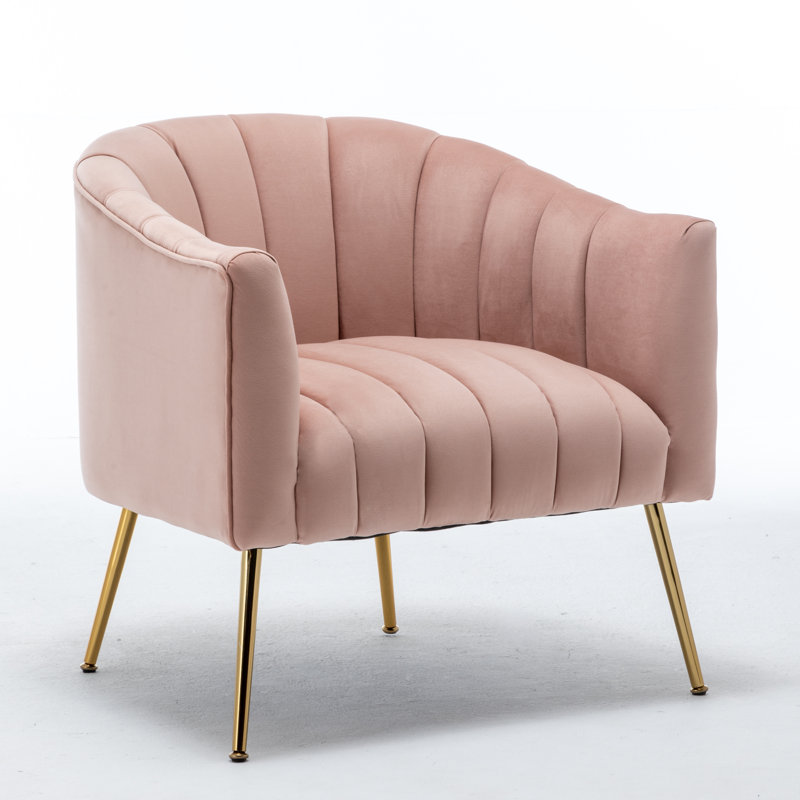 Velours capitonné large de 28 po Murrow, Velours rose, 1