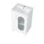 Meuble-lavabo de 20 po avec lavabo, meuble-lavabo avec tablette à deux niveaux, tablette réglable, bois massif et panneau de fibres à densité moyenne