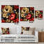 Rouge et beige élégant champ de coquelicots - décoration murale acrylique florale-67219215