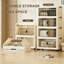 6 Tier Stackable Storage Bins with Lid and Wheels Folding Storage Boxes for Home