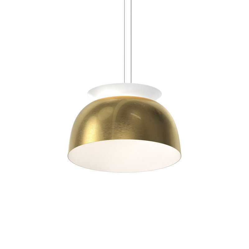 Belle 1 - Light LED Pendant, Brass, 11.5" H x 18" W x 18" D