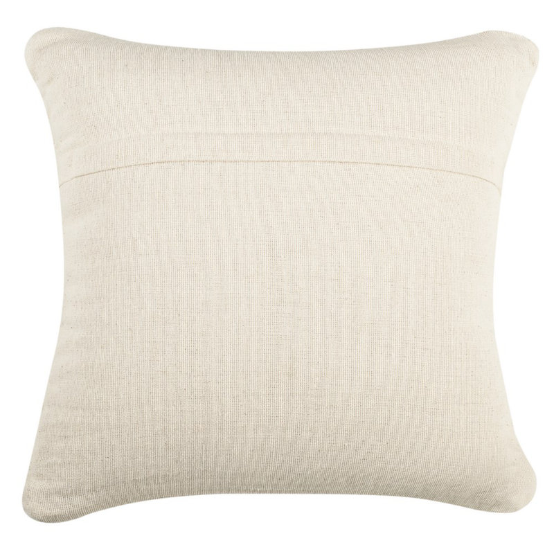 Beige and Ivory Geometric Wool 20" Square Throw Pillow